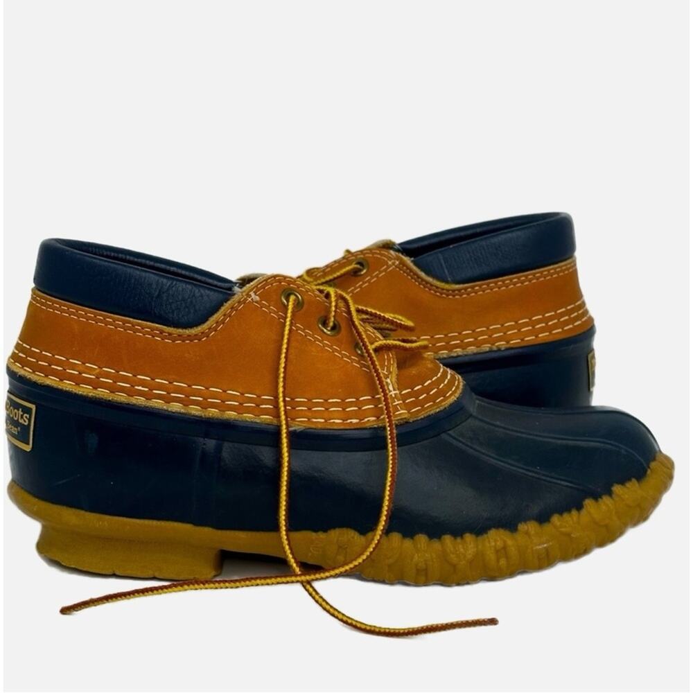 L.L. Bean Navy and Tan Winter Boots